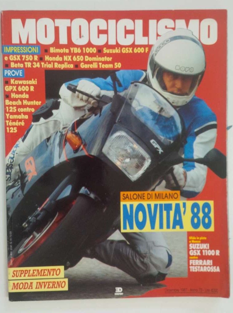 Bimota MOTOCICLISMO DICEMBRE 1987 BIMOTA YB6 1000 SUZUKI GSX 600F 