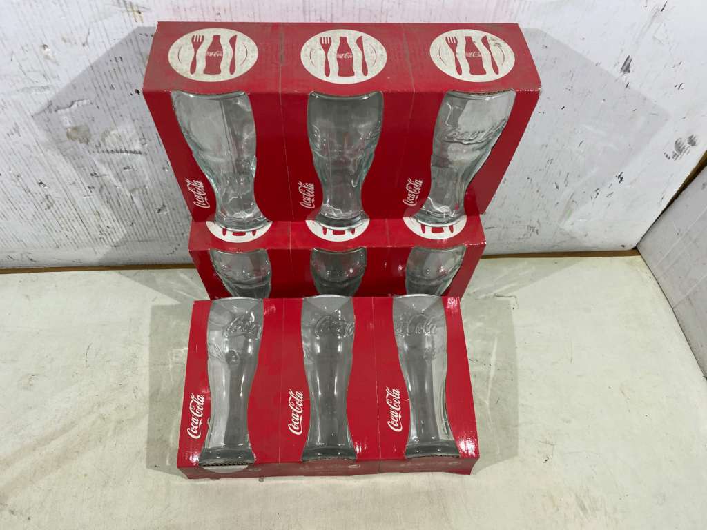 9 COLLECTIBLE COCA COLA GLASSES 2012