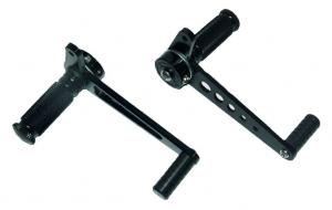 COPPIA PEDANE PAIR OF PEGS ALLUMINIO NERO CAFE\' RACE