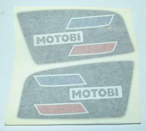 COPPIA ADESIVI STICKERS DECALCOMANIE DECALS MOTOBI CROMATO