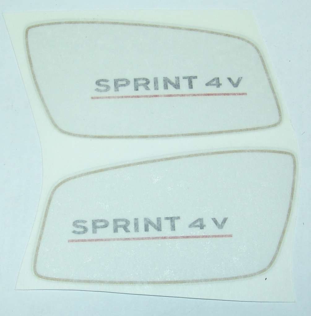 COPPIA ADESIVI STICKERS DECALCOMANIE DECALS MOTOBI 4V CROMATO