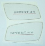 COPPIA ADESIVI STICKERS DECALCOMANIE DECALS MOTOBI 4V CROMATO
