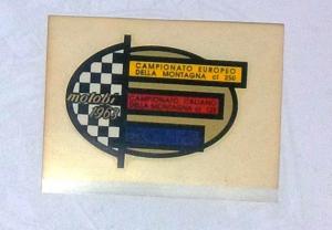 MOTOBI 1963 decalcomanie adesivi decals stickers AVVERTENZA CAMPIONE DEL MONDO