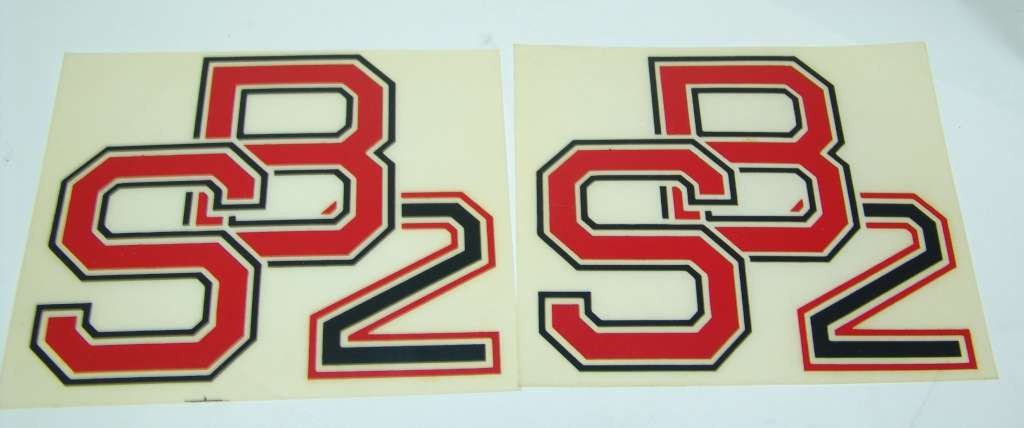 2 ADHESIVE ADESIVO ORIGINALE DECALCOMANIA SERIGRAFIA  SB2 BIMOTA