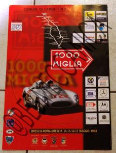 MANIFESTO ORIGINALE ORIGINAL POSTER 1000 MILLE MIGLIA GAMBETTOLA 50 X 34