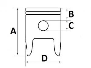 PISTON KOLBEN PISTONE D. 48 mm HONDA TOLLERANZA BIANCA (PI48B)