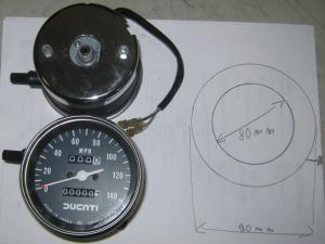 SPEED METER SPEED METER CONTACHILOMETRI DUCATI IN MIGLIA NUOVO 140 MPH ORIGINALE V18