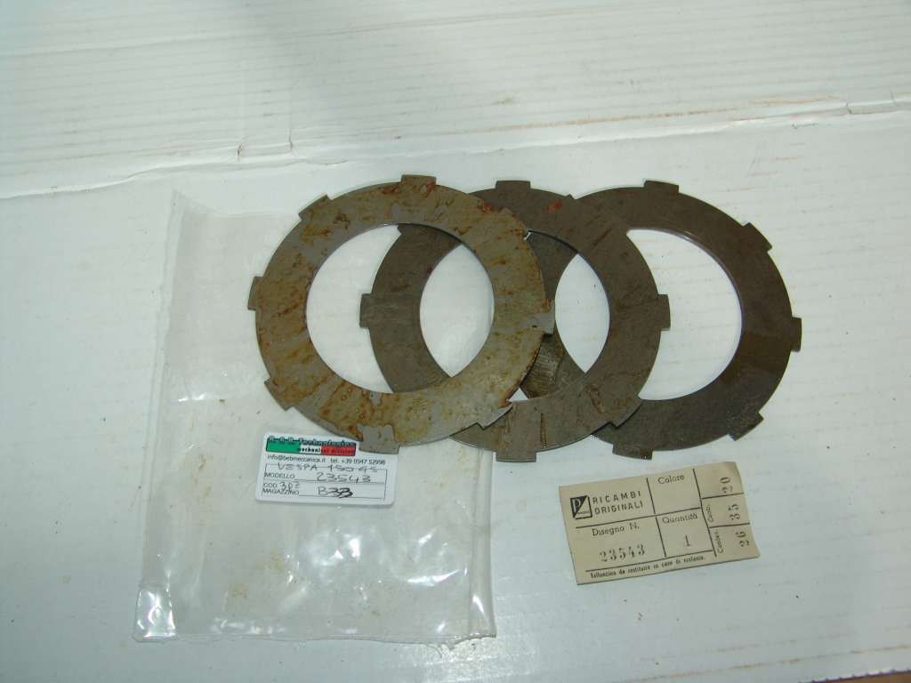 DISCHI ACCIAIO FRIZIONE 3PZ PIAGGIO 23543 VESPA 150 GS VS1 - 5T (B33)