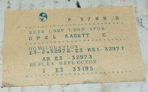 GEMMA FANALE POSTERIORE DESTRO DX OPEL KADETT C (E318)