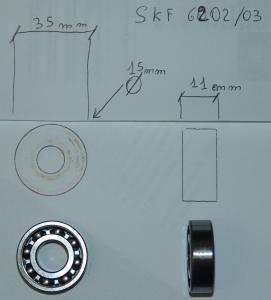 CUSCINETTO BEARING 15 X 35 X 11 CODICE SKF 6202 /03