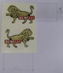2 ADHESIVE decalcomanie adesivi decals stickers TANK LEONE BENELLI SERBATOIO