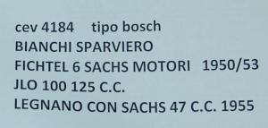 CONTATTI PUNTINE CONTACTS PINS FICHTEL 6 SACHS MOTORI 1950/53 CEV 4184 TIPO BOSCH
