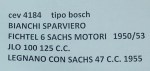 CONTATTI PUNTINE CONTACTS PINS FICHTEL 6 SACHS MOTORI 1950/53 CEV 4184 TIPO BOSCH