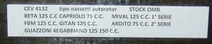 CONTATTI PUNTINE CONTACTS PINS BETA 125 CC C.C.  CEV 4132 TIPO NASSETTI AUTOROTOR