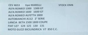 CONTATTI PUNTINE CONTACTS PINS ALFA ROMEO 1300 1300 GT CEV 4623 TIPO MINARELLI