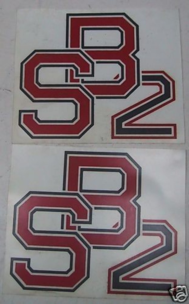 2 ADHESIVE ADESIVO SILK DECALCOMANIA SERIGRAFIA LOGO CARENA BIMOTA SB2