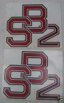 2 ADHESIVE ADESIVO SILK DECALCOMANIA SERIGRAFIA LOGO CARENA BIMOTA SB2