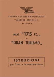 MANUALE ISTRUZIONI PER L\' USO OPERATING AND MAINTENANCE MOTO MORINI 175 GT